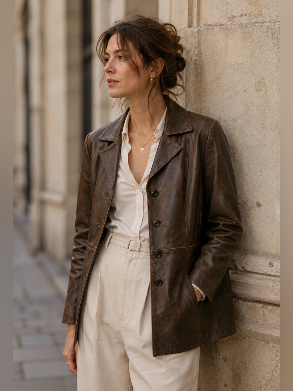 Vtg 70’s Italian Vera Pelle :: Brown Leather Jacket